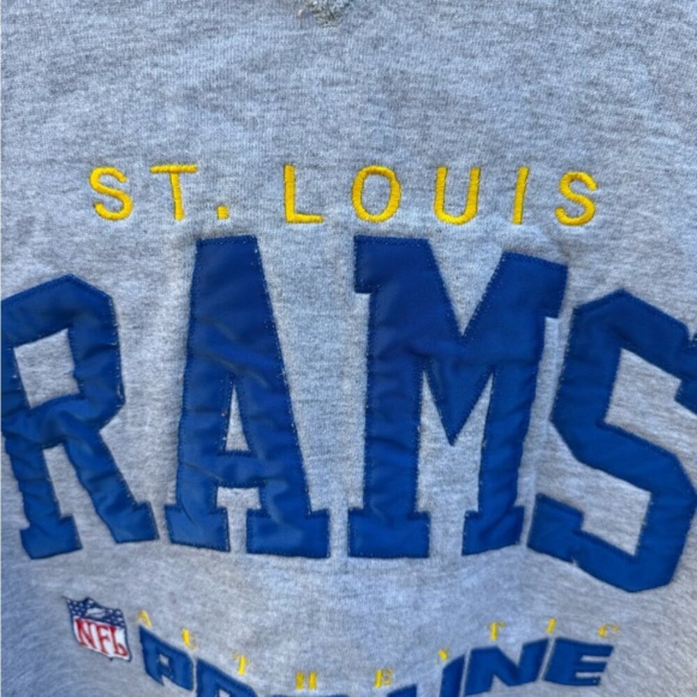 Vintage St Louis Rams NFL Sweatshirt Mens XL Gray Russell Athletic Pro Line USA - Picture 6 of 8